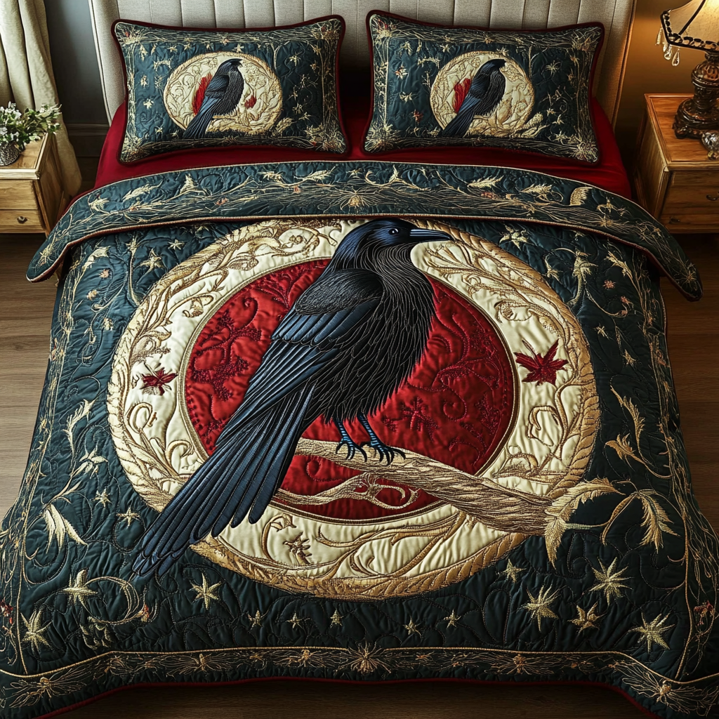 Nocturnal Grace Quilted Bedding Set Christmas Gifts For Couples