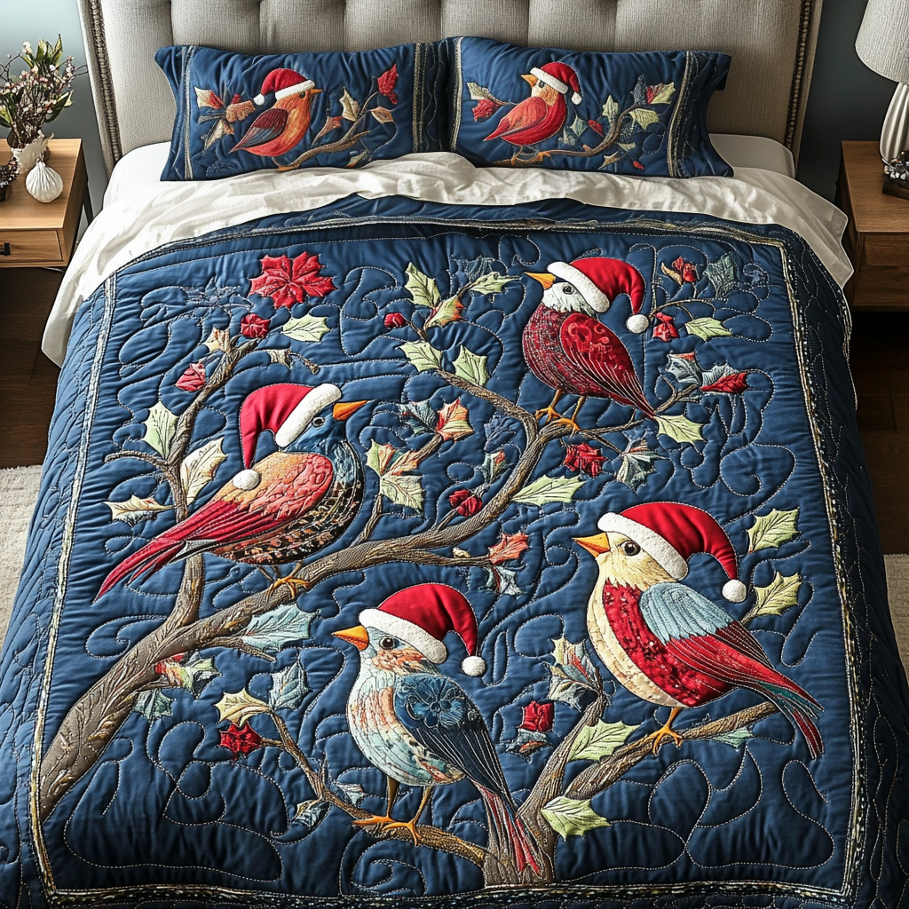 Noel Nests Quilted Bedding Set Bird Watching Gifts
