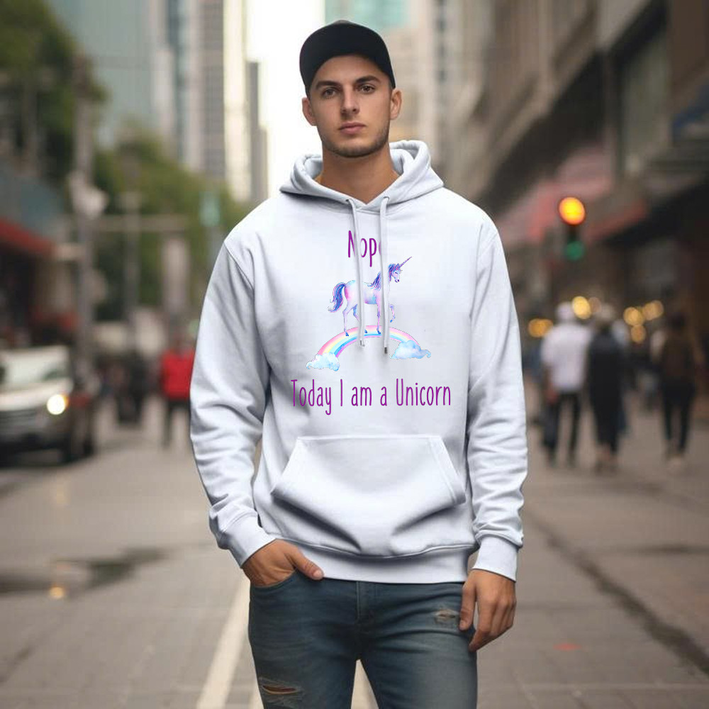 Nope Today I am a Unicorn Hoodie Gifts for Unicorn Lovers Ideas Birthday For Daughter Basgiathsweatshirts - Image 2