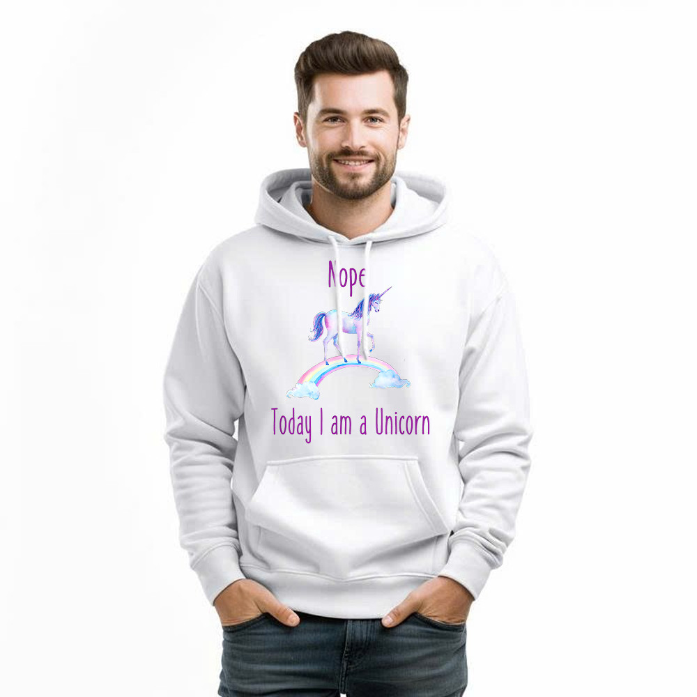 Nope Today I am a Unicorn Hoodie Gifts for Unicorn Lovers Ideas Birthday For Daughter Basgiathsweatshirts - Image 3