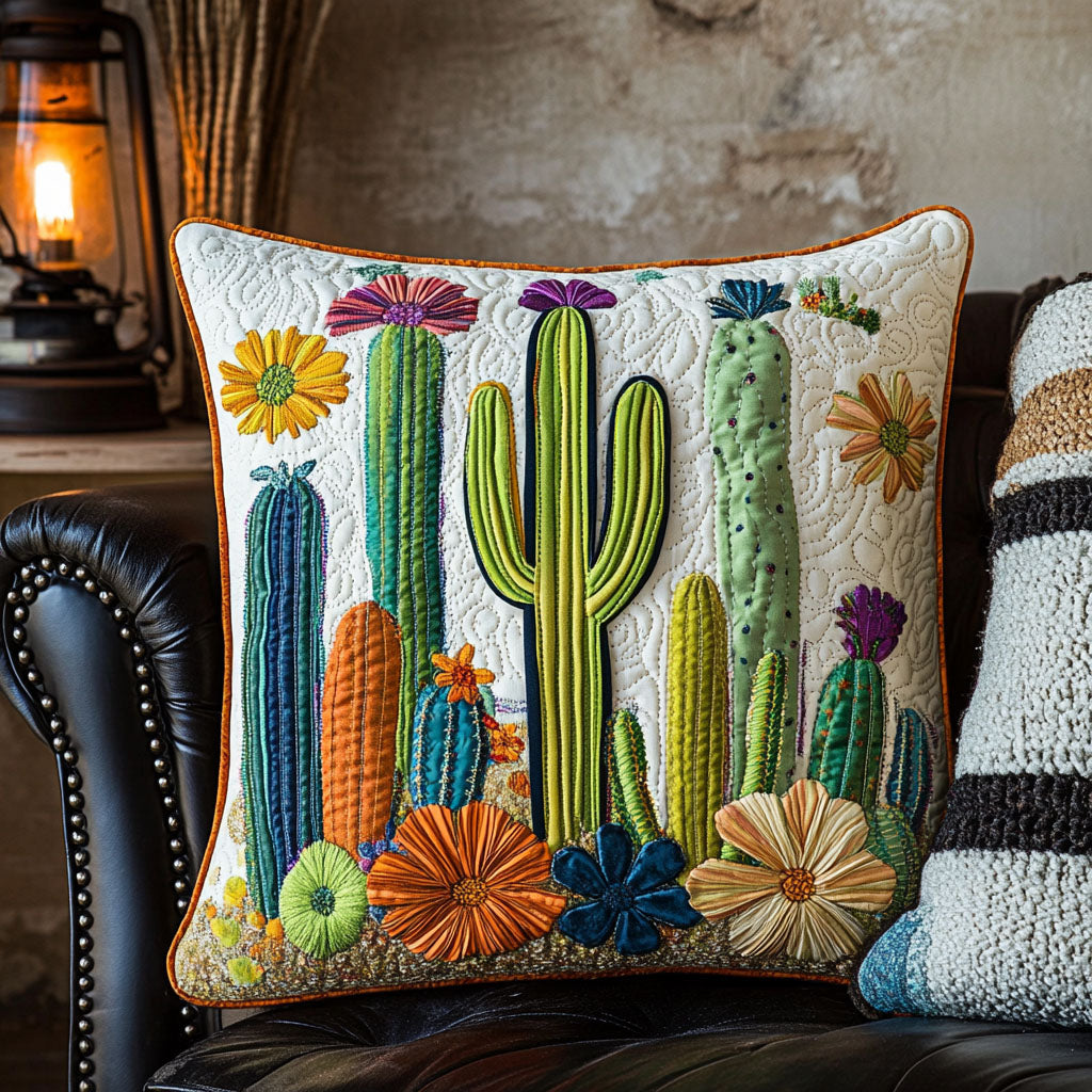 Oasis Glow Quilted Pillow Case Decorative Pillow Cases Cactus Gifts For Her