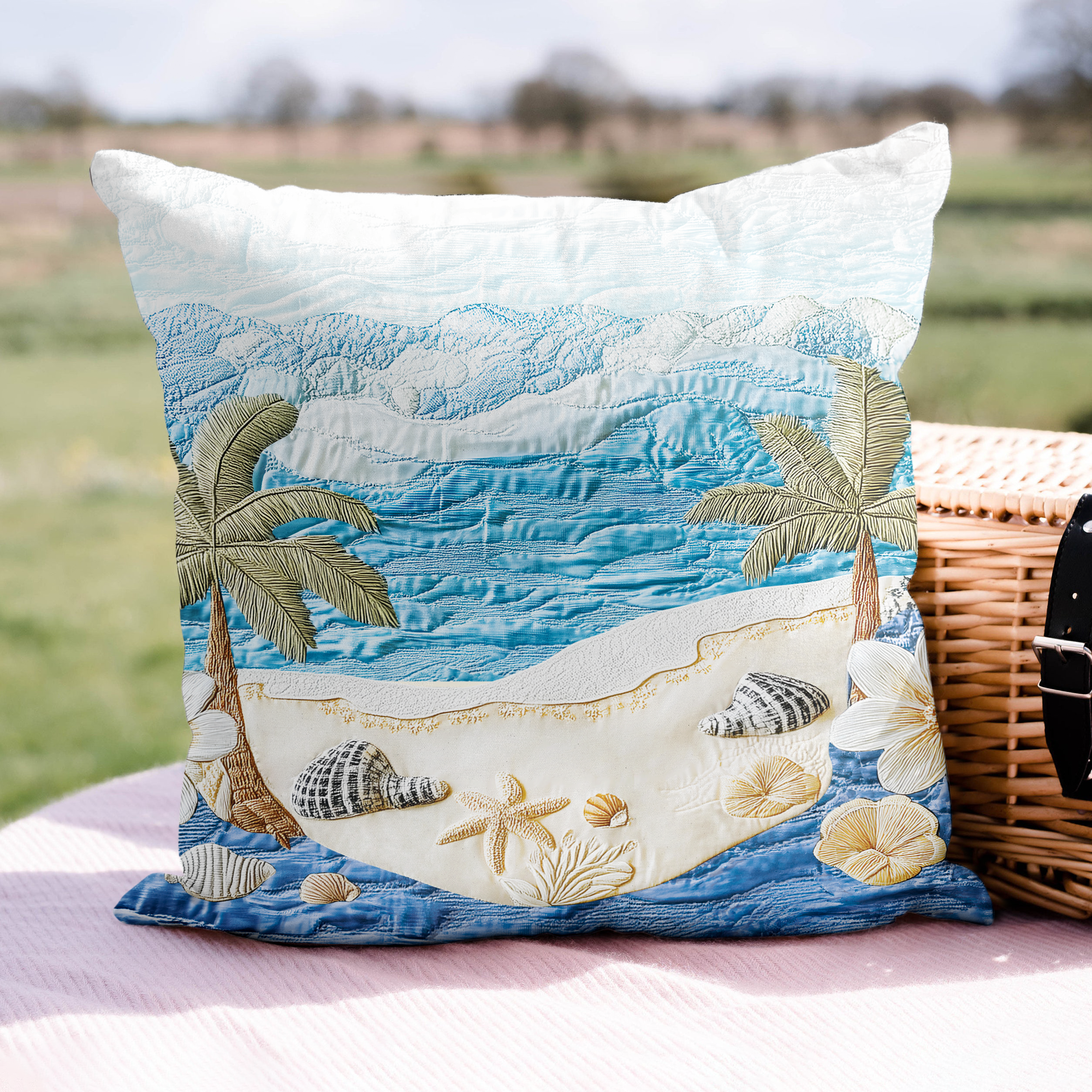 Ocean Garden Quilted Pillow Case Throw Pillow Covers Gifts For Beach Goers