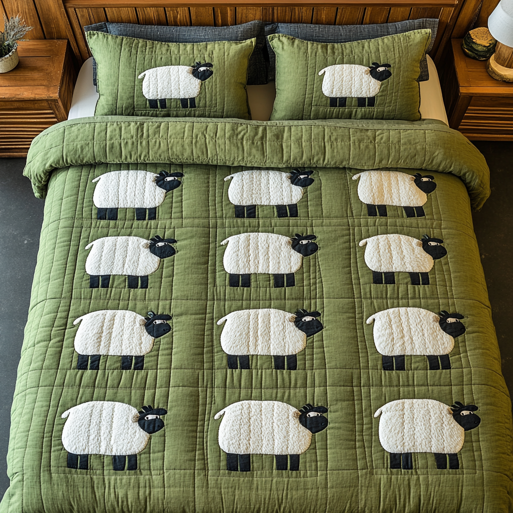 Pasture Serenity Quilted Bedding Set Gift Ideas For Farmers