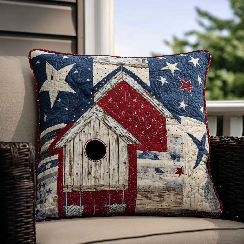 Patriotic Nesting Blocks Quilted Pillow Case Home Decor Pillow Covers Patriotic Presents