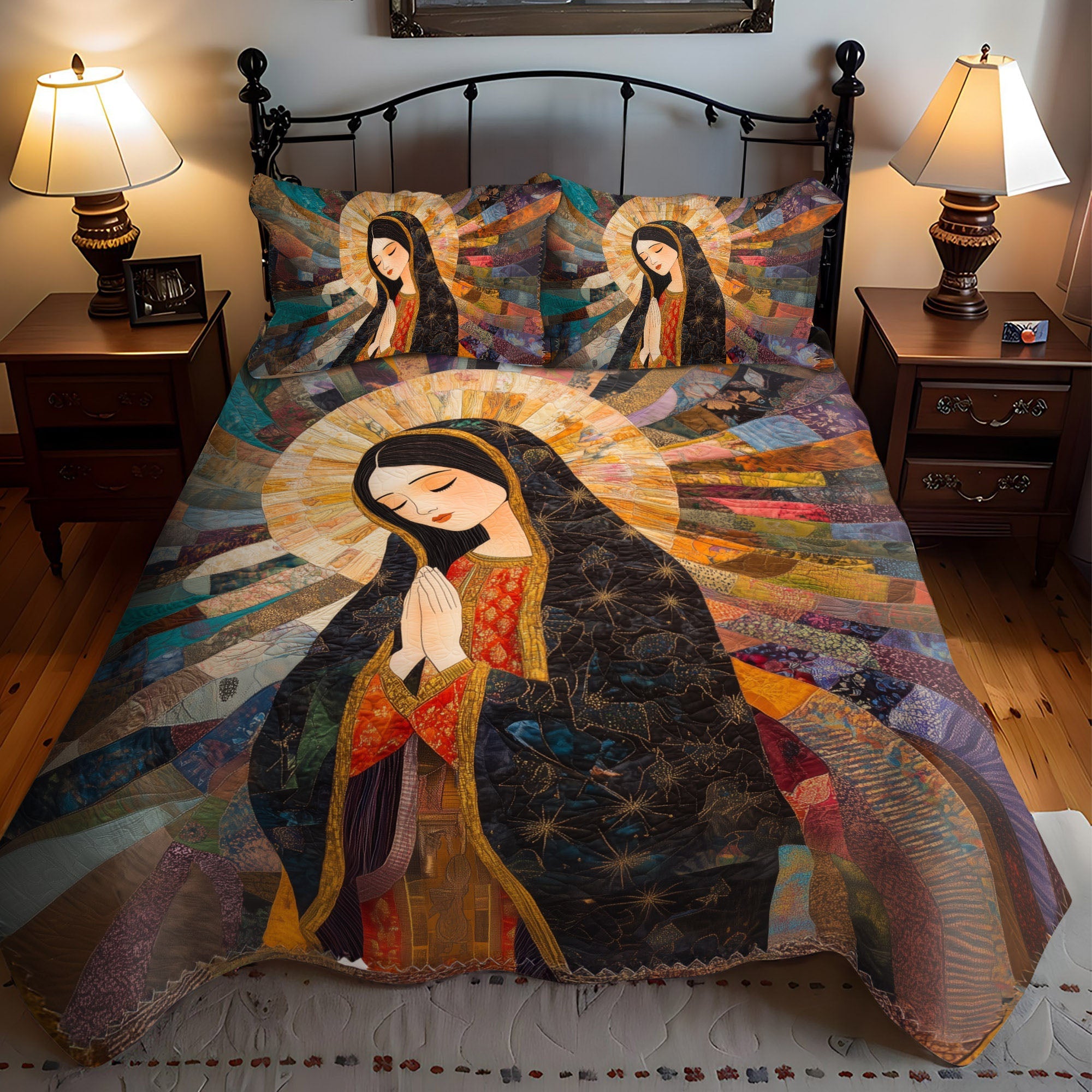 Peaceful Guardian Quilted Bedding Set Christmas Gift Ideas For Him