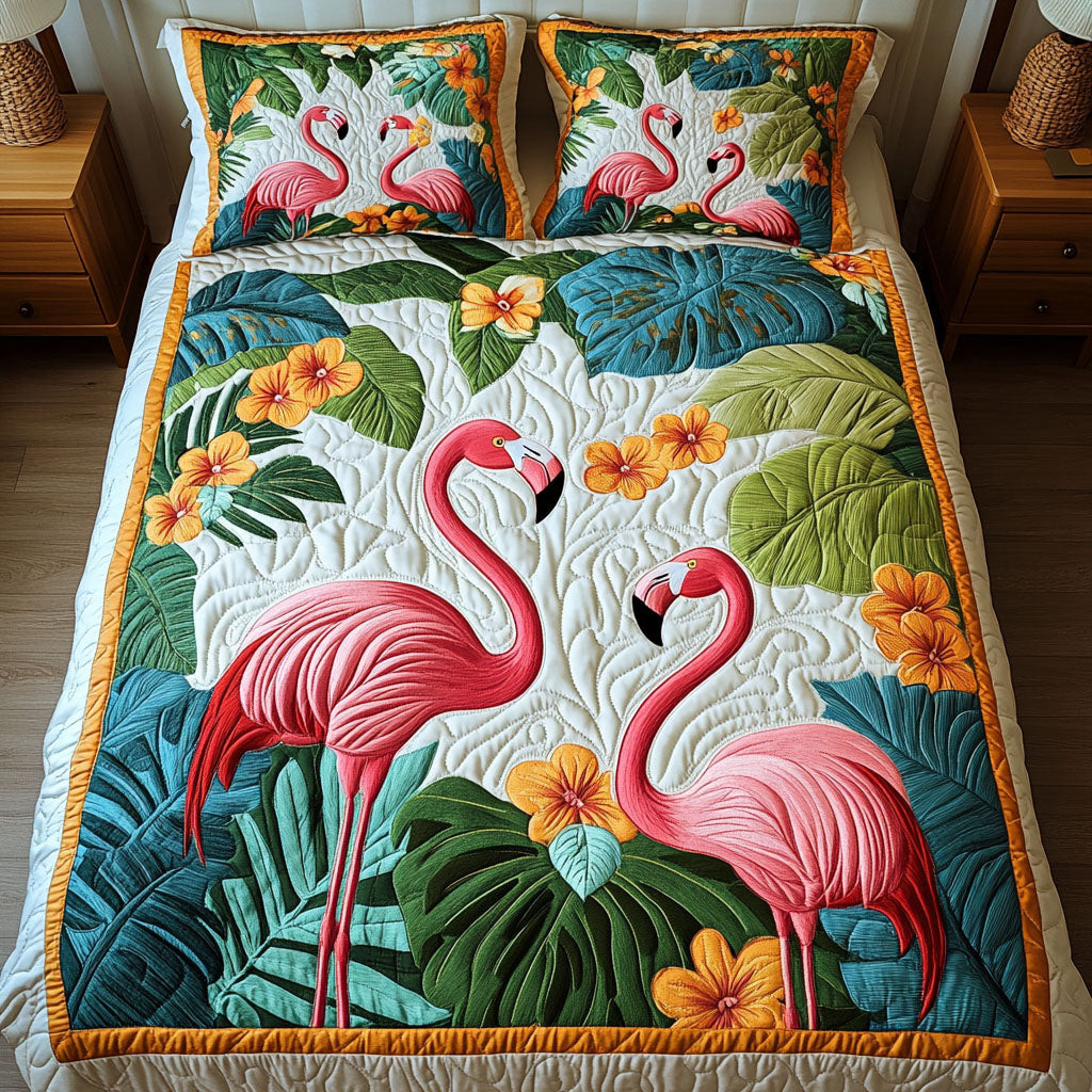 Pink Horizon Quilted Bedding Set Tree Of Life Throw Blanket