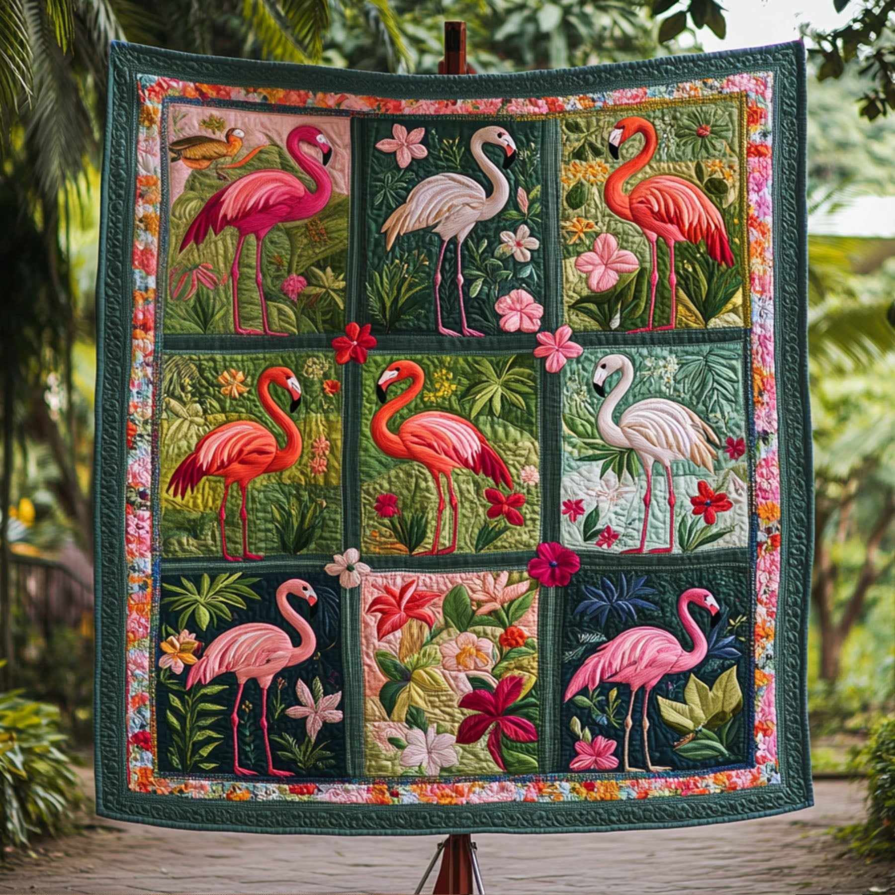 Pink Serenity Quilted Blanket Best Couch Throw Blanket Unique Pink Flamingo Gifts