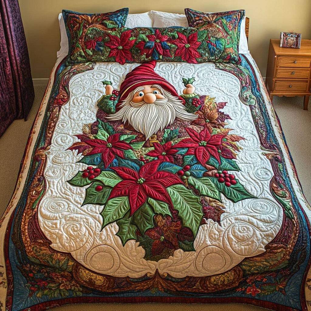 Polar Cheer Quilted Bedding Set Gnome Presents