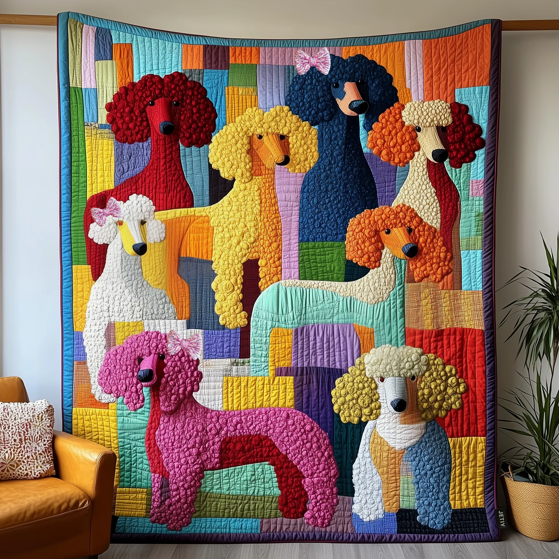 Poodle Quilted Blanket Animal Home Decor Cute Poodle Christmas Gift For Poodle Lovers