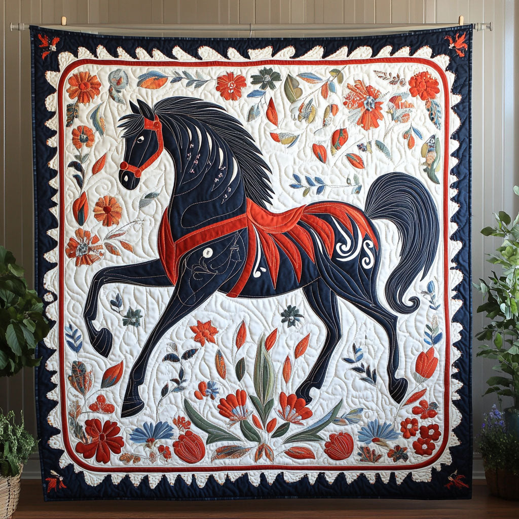 Prairie Spirit Horse Quilted Blanket Nice Throw Blanket Good Gifts For Horse Owners