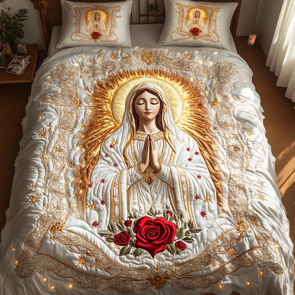 Prayers in Bloom Quilted Bedding Set Christmas Gift For Boyfriend