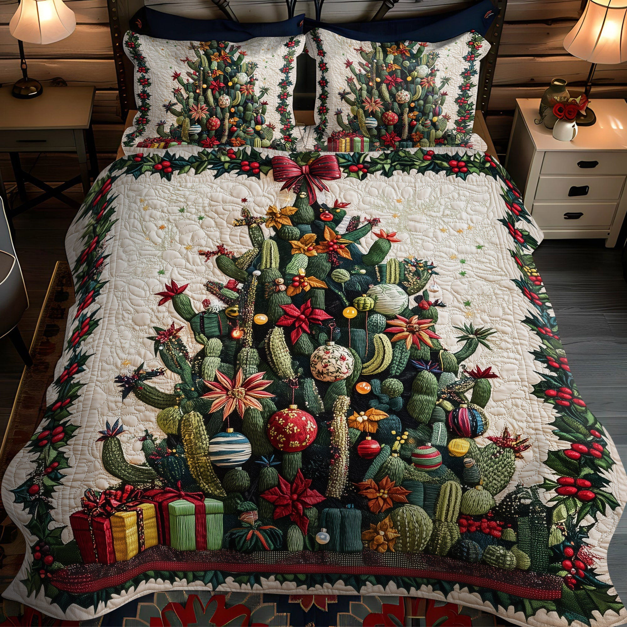 Prickly Paradise Quilted Bedding Set Cactus Inspired Gifts