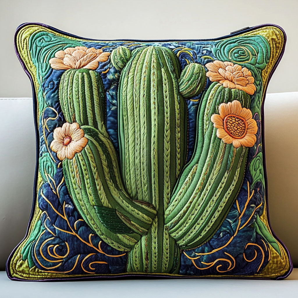 Prickly Paradise Quilted Pillow Case Home Decor Pillow Covers Cactus For Birthday Gift