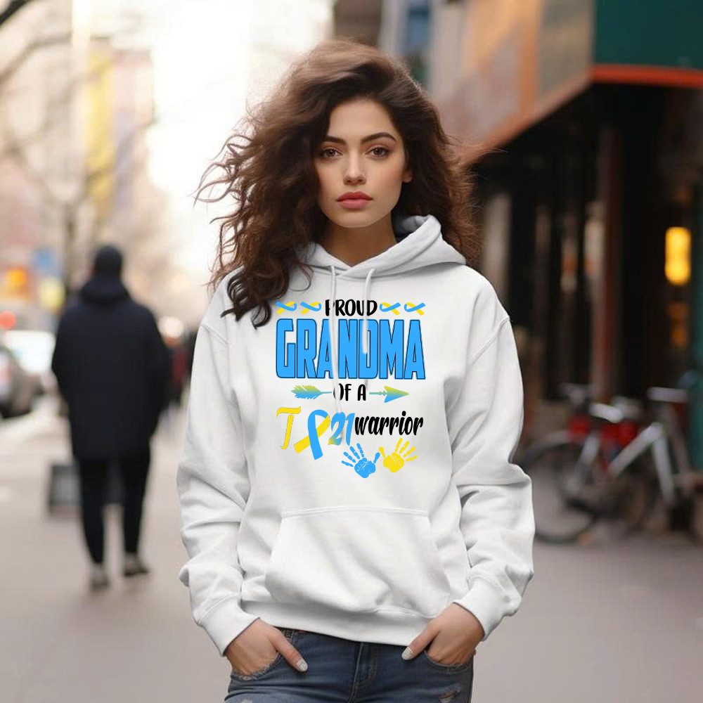 Proud Grandma Of A 21 Warrior Shirt Down Syndrome Awareness Matching Family Hoodie Gift Basgiathsweatshirts - Image 5