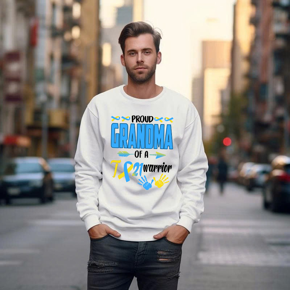 Proud Grandma Of A 21 Warrior Shirt Down Syndrome Awareness Matching Family Sweatshirt Gift Basgiathsweatshirts - Image 3