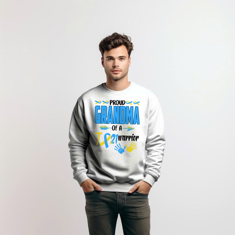 Proud Grandma Of A 21 Warrior Shirt Down Syndrome Awareness Matching Family Sweatshirt Gift Basgiathsweatshirts - Image 2