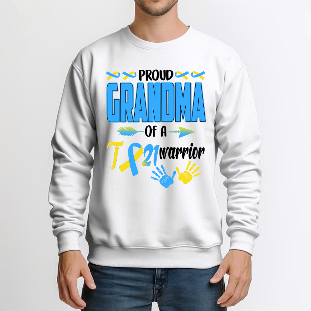 Proud Grandma Of A 21 Warrior Shirt Down Syndrome Awareness Matching Family Sweatshirt Gift Basgiathsweatshirts - Image 5