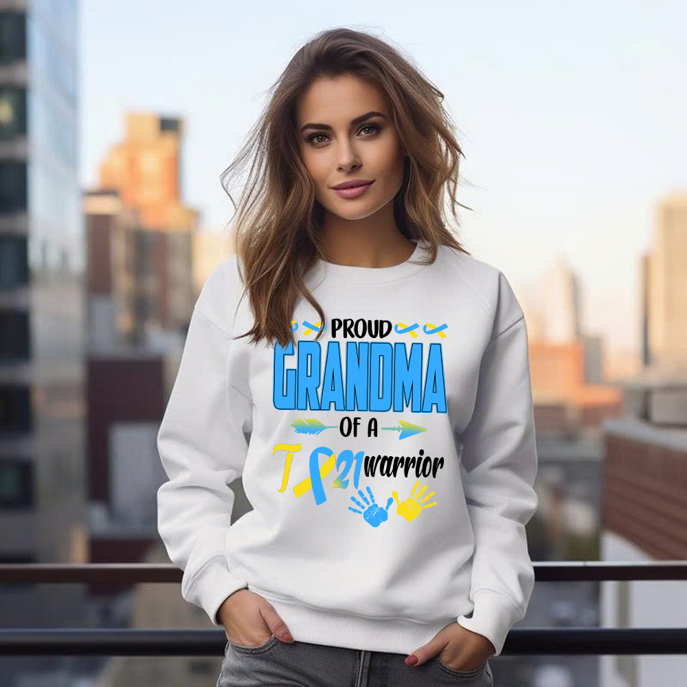 Proud Grandma Of A 21 Warrior Shirt Down Syndrome Awareness Matching Family Sweatshirt Gift Basgiathsweatshirts - Image 4