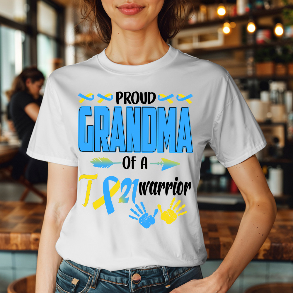 Proud Grandma Of A 21 Warrior Shirt Down Syndrome Awareness Matching Family T-Shirt Gift Basgiathsweatshirts - Image 5