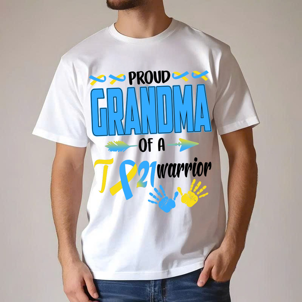 Proud Grandma Of A 21 Warrior Shirt Down Syndrome Awareness Matching Family T-Shirt Gift Basgiathsweatshirts - Image 3