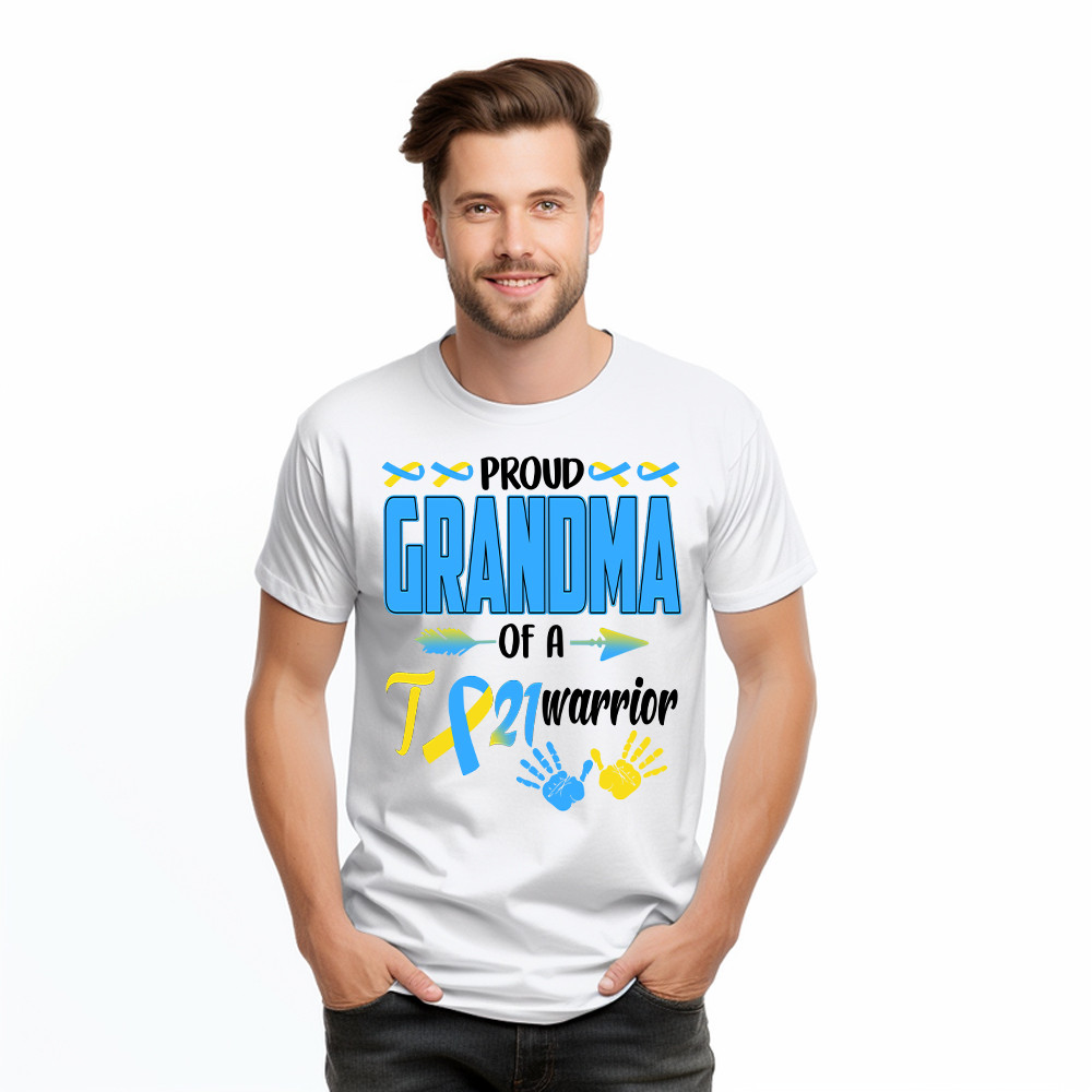 Proud Grandma Of A 21 Warrior Shirt Down Syndrome Awareness Matching Family T-Shirt Gift Basgiathsweatshirts - Image 2