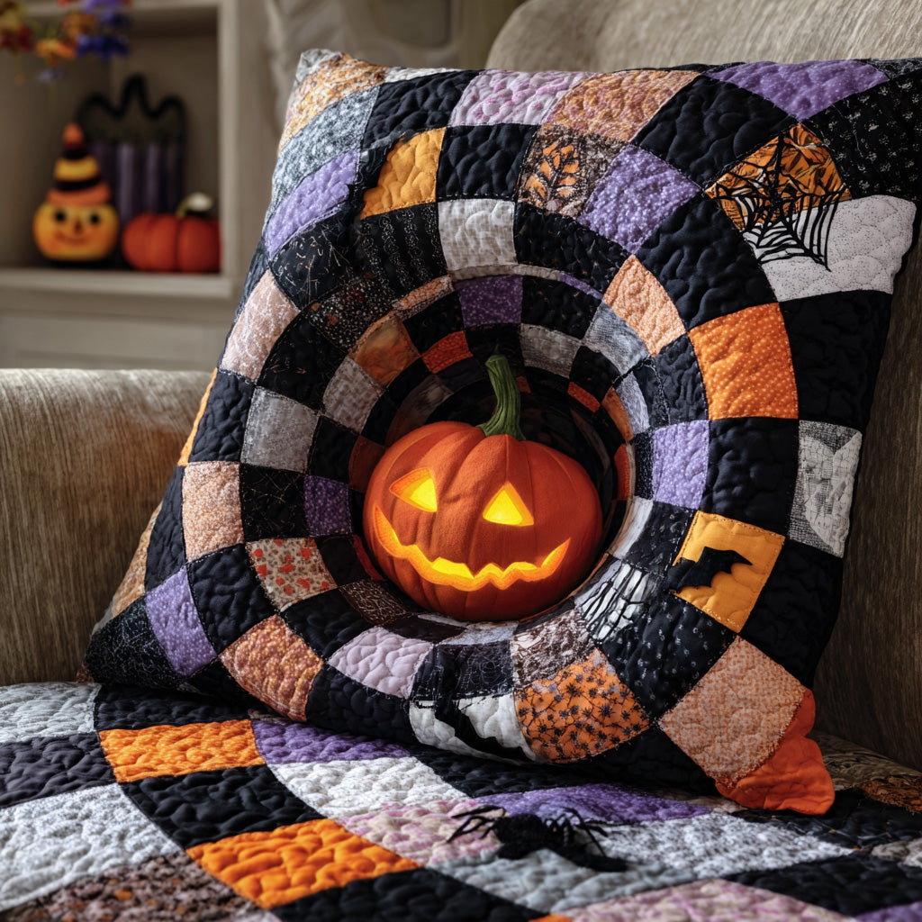 Pumpkin Abyss Quilted Pillow Case Cute Pillow Covers Halloween Gifts For Teens