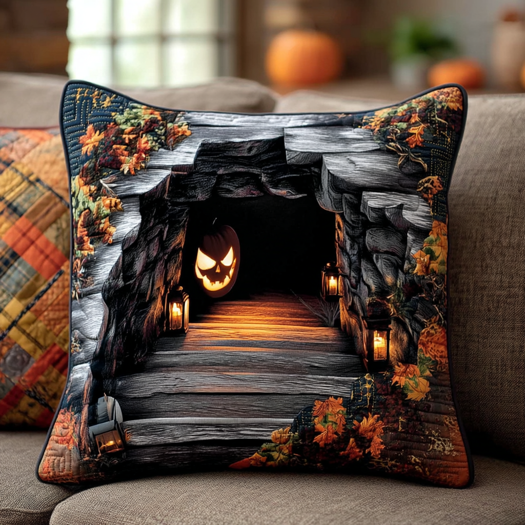 Pumpkin Passage Quilted Pillow Case Decorative Pillow Cases Halloween Gift Ideas