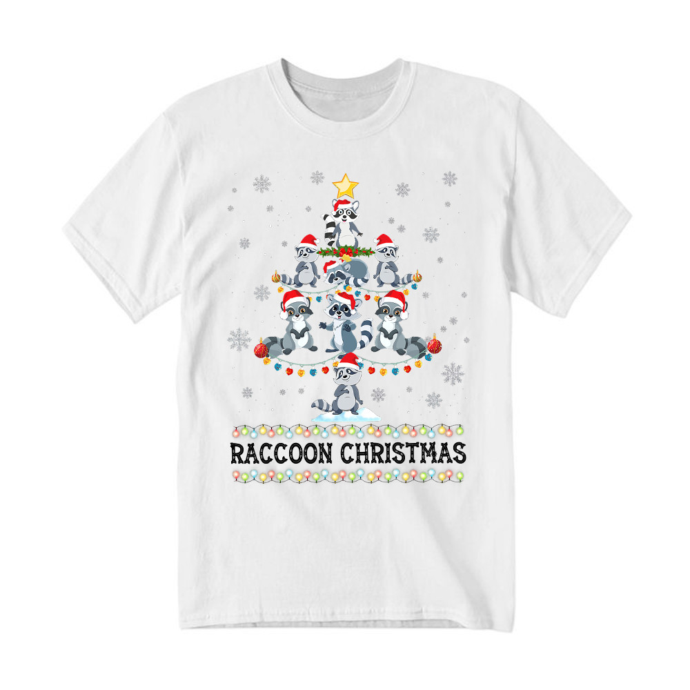 Raccoon Christmas Tree Shirt Racoon Fun Holiday T Shirt Xmas Gift Ideas For Her Basgiathsweatshirts