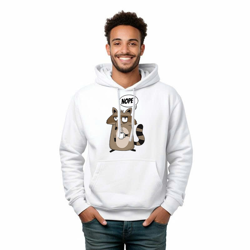 Racoon Morning Coffee Nope Hoodie Hilarious Funny Racoon Shirt Graphic Tee Basgiathsweatshirts - Image 5