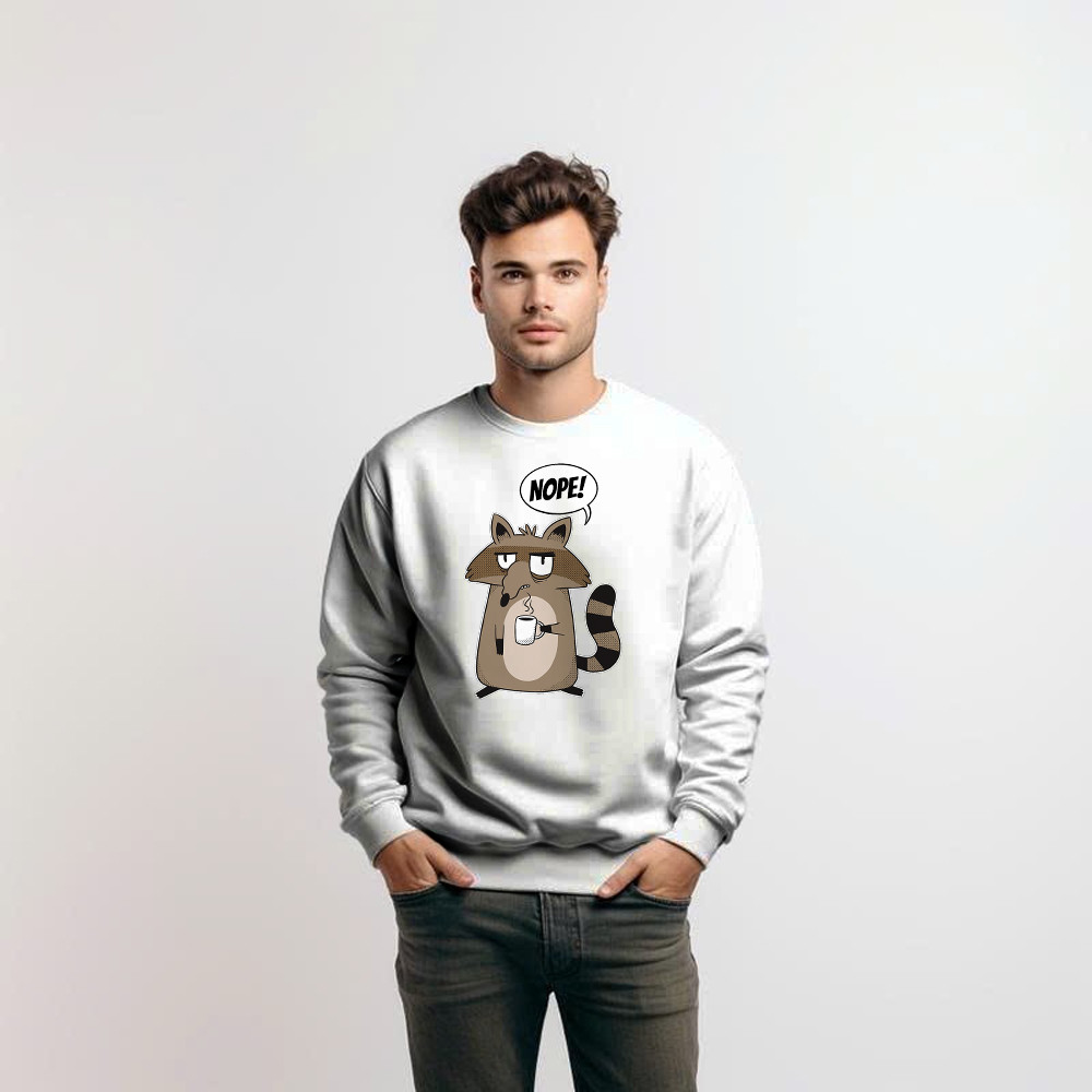 Racoon Morning Coffee Nope Sweatshirt Hilarious Funny Racoon Shirt Graphic Tee Basgiathsweatshirts - Image 2