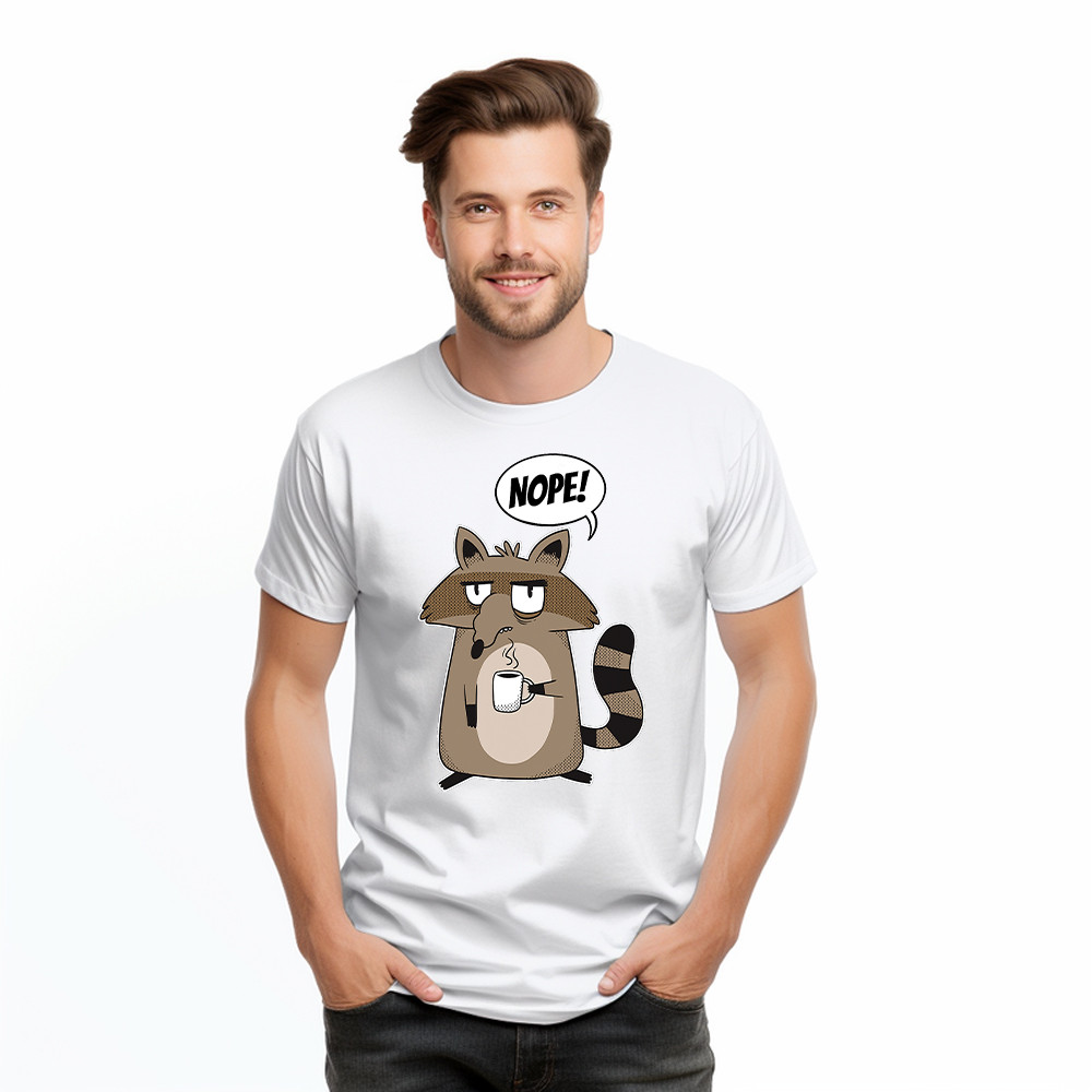 Racoon Morning Coffee Nope T Shirt Hilarious Funny Racoon Shirt Graphic Tee Basgiathsweatshirts - Image 5