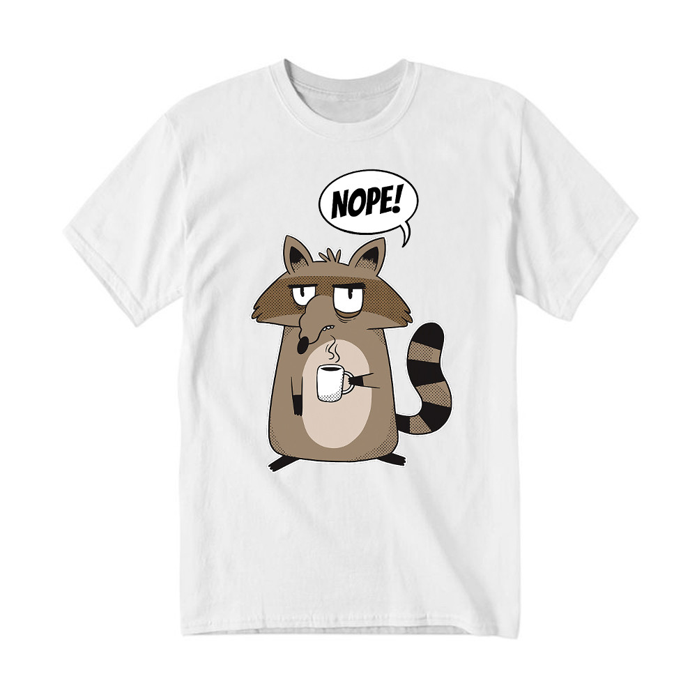 Racoon Morning Coffee Nope T Shirt Hilarious Funny Racoon Shirt Graphic Tee Basgiathsweatshirts