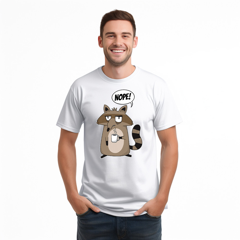 Racoon Morning Coffee Nope T Shirt Hilarious Funny Racoon Shirt Graphic Tee Basgiathsweatshirts - Image 4