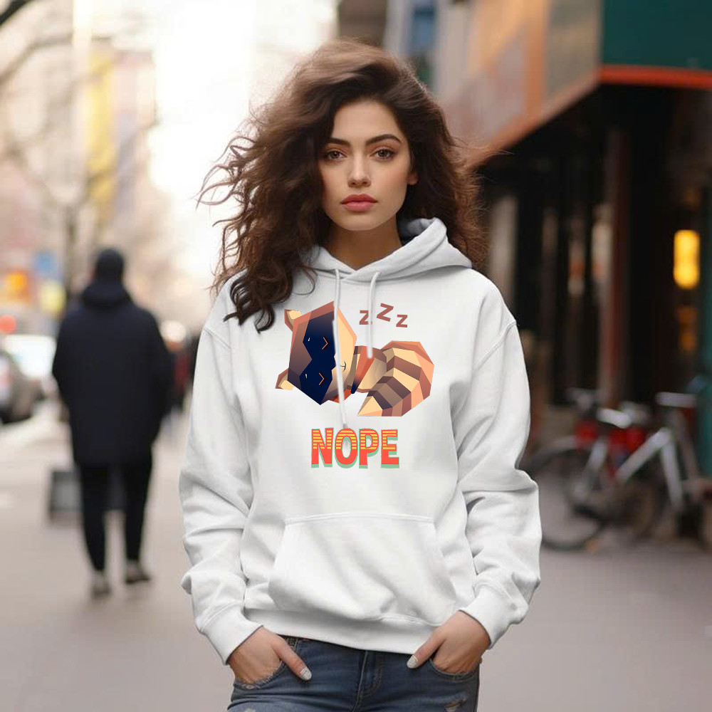 Racoon Sleeping Nope Hoodie Funny Raccoon Shirt Related Themed Gifts Basgiathsweatshirts - Image 5