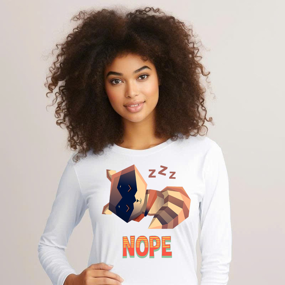Racoon Sleeping Nope Long Sleeve Shirt Funny Raccoon Shirt Related Themed Gifts Basgiathsweatshirts - Image 3