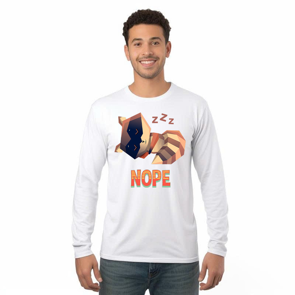 Racoon Sleeping Nope Long Sleeve Shirt Funny Raccoon Shirt Related Themed Gifts Basgiathsweatshirts