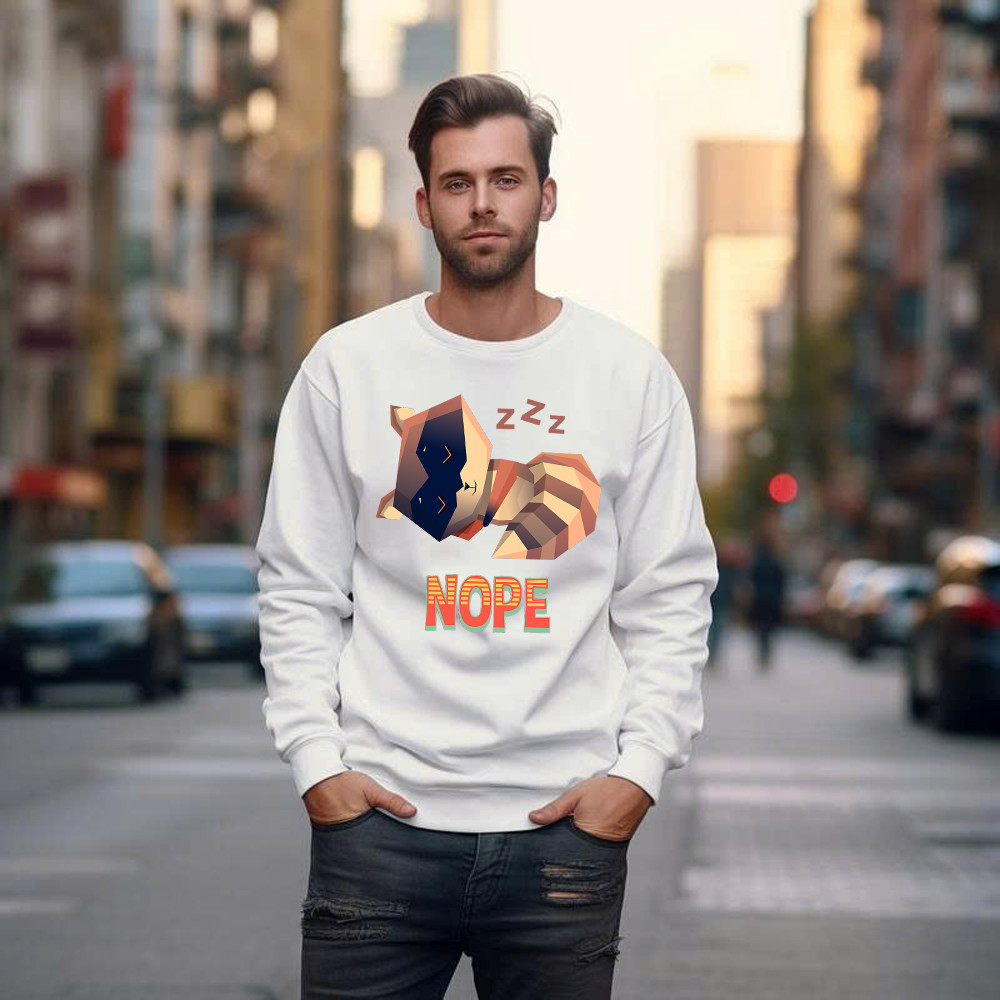 Racoon Sleeping Nope Sweatshirt Funny Raccoon Shirt Related Themed Gifts Basgiathsweatshirts - Image 5