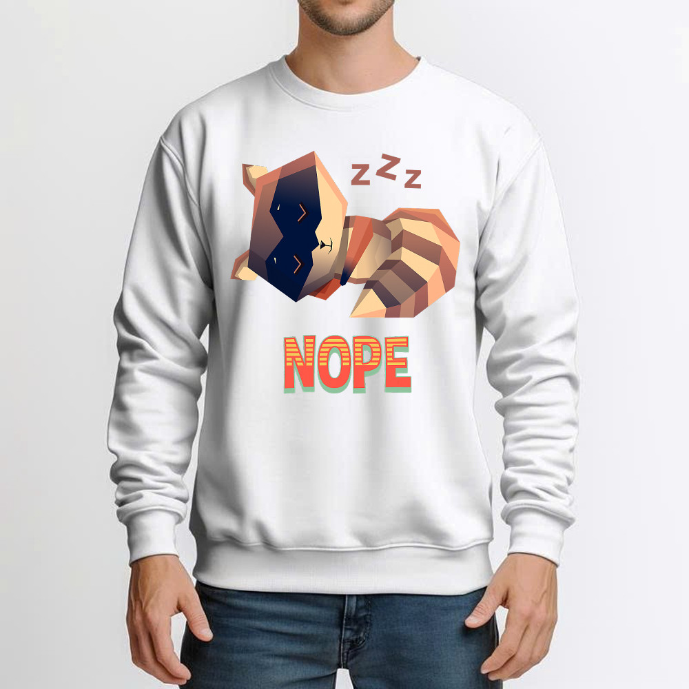 Racoon Sleeping Nope Sweatshirt Funny Raccoon Shirt Related Themed Gifts Basgiathsweatshirts - Image 3