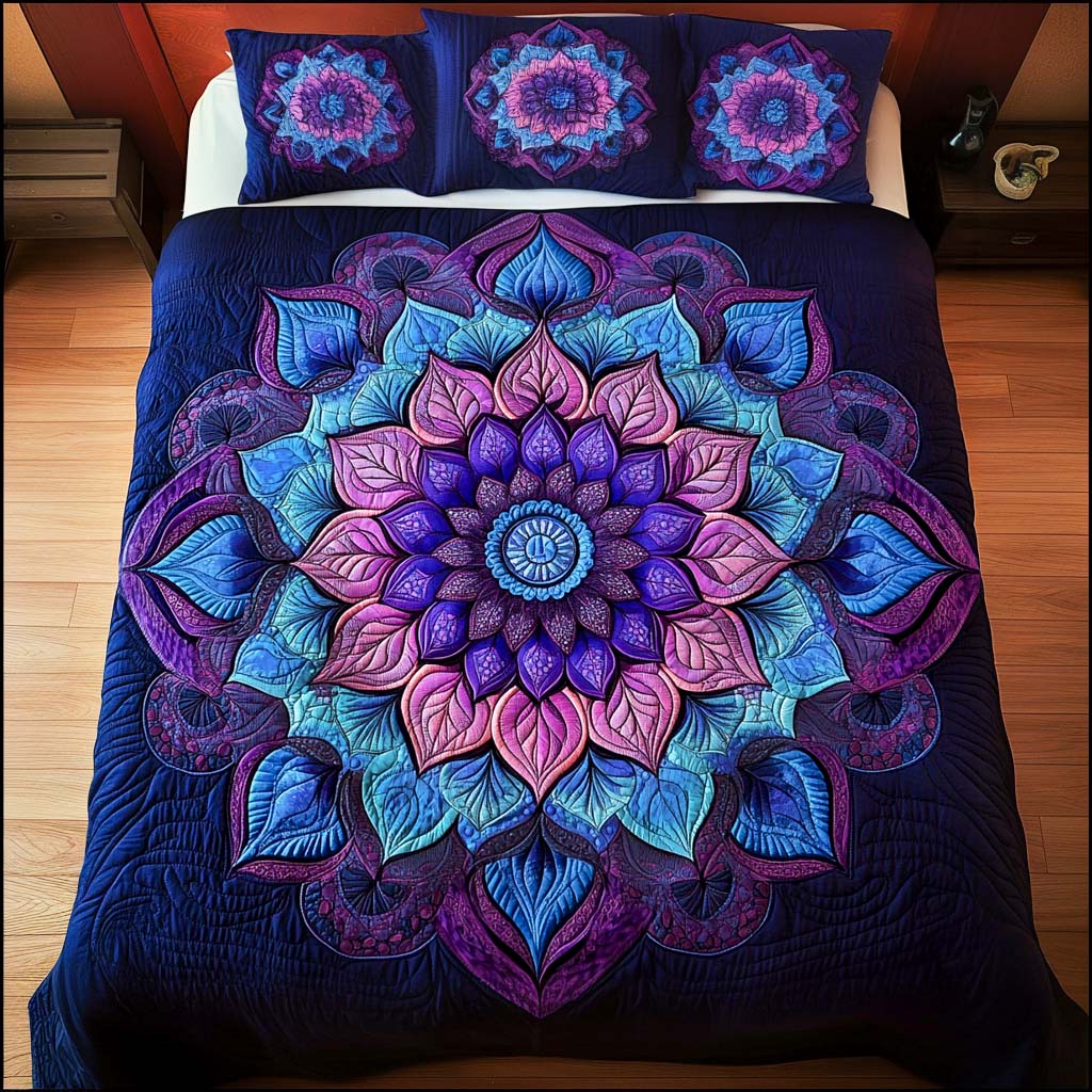 Radiant Bloom Quilted Bedding Set Presents For Flower Lovers