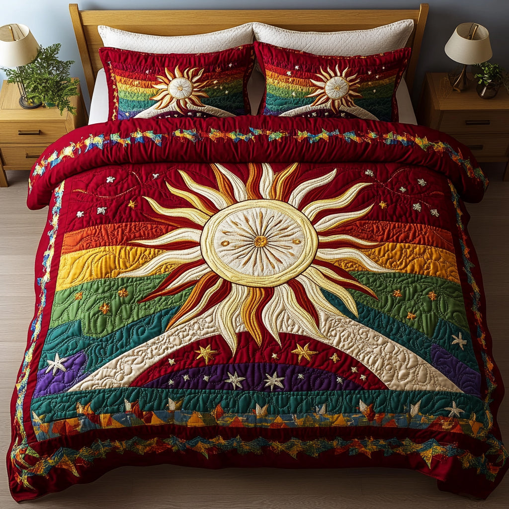 Radiant Rise Quilted Bedding Set Christmas Flower Gifts