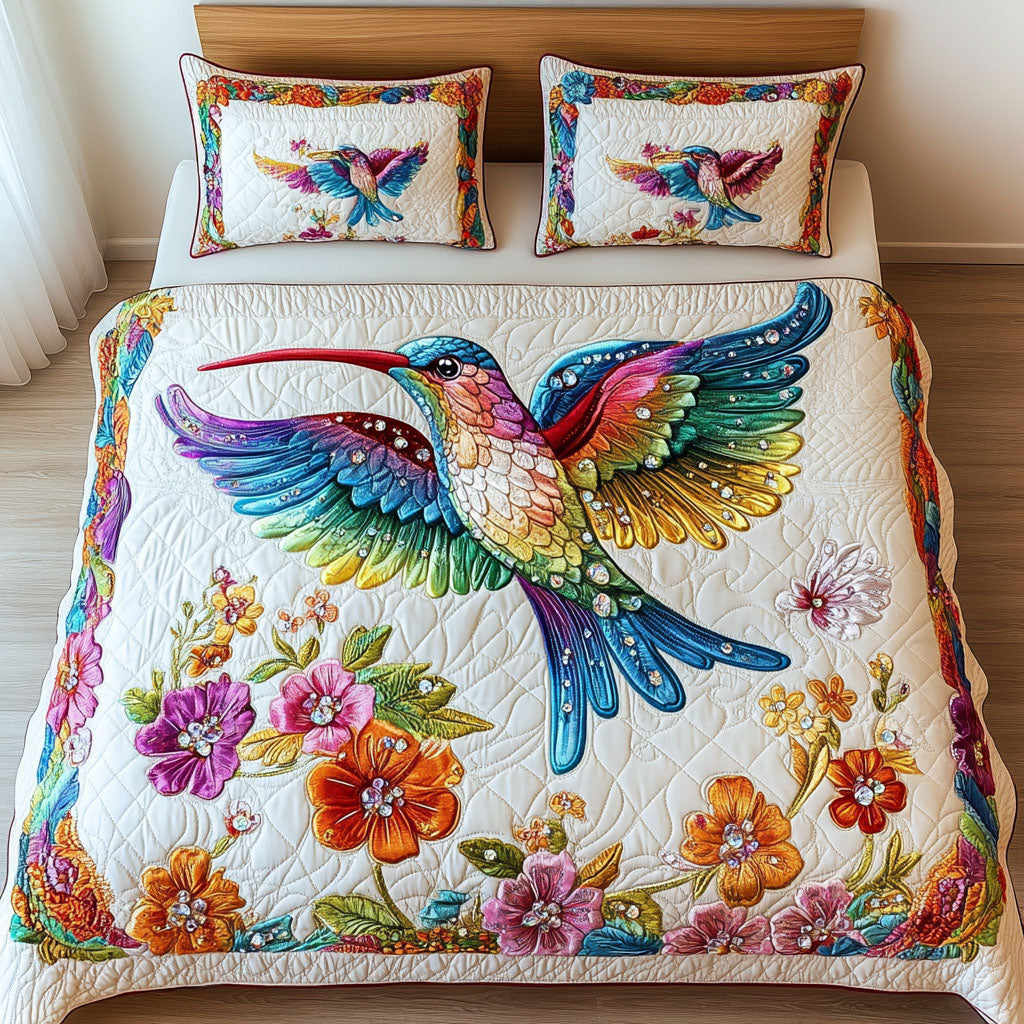 Rainbow Glimmer Quilted Bedding Set Tree Of Life Gifts For Her