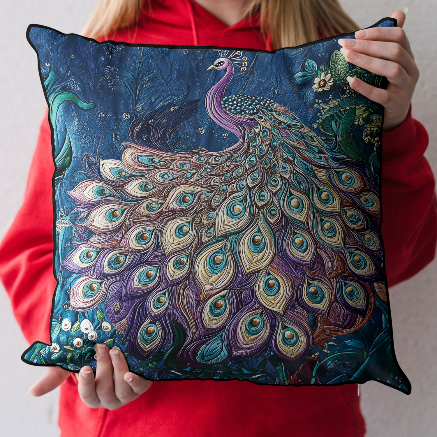 Regal Display Quilted Pillow Case Best Throw Pillow Covers Peacock Home Decorations