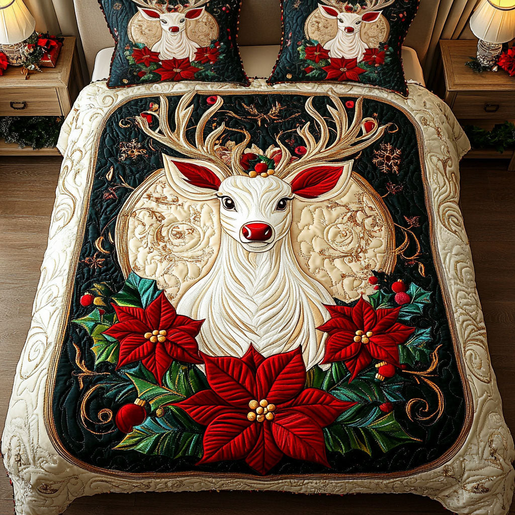 Reindeer Joy Quilted Bedding Set Tree Of Life Gifts For Her
