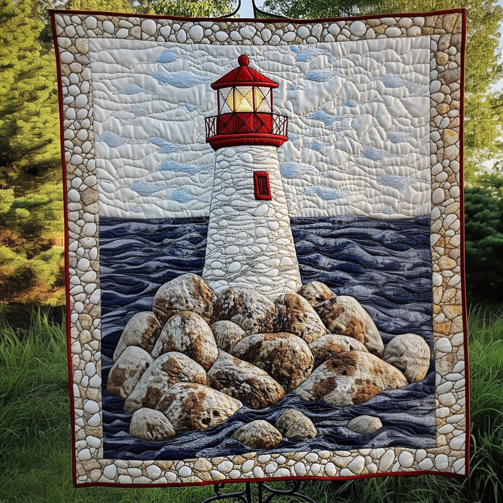 Rocky Lighthouse Quilted Blanket Christmas Holiday Lighthouse Gift Ideas For Him