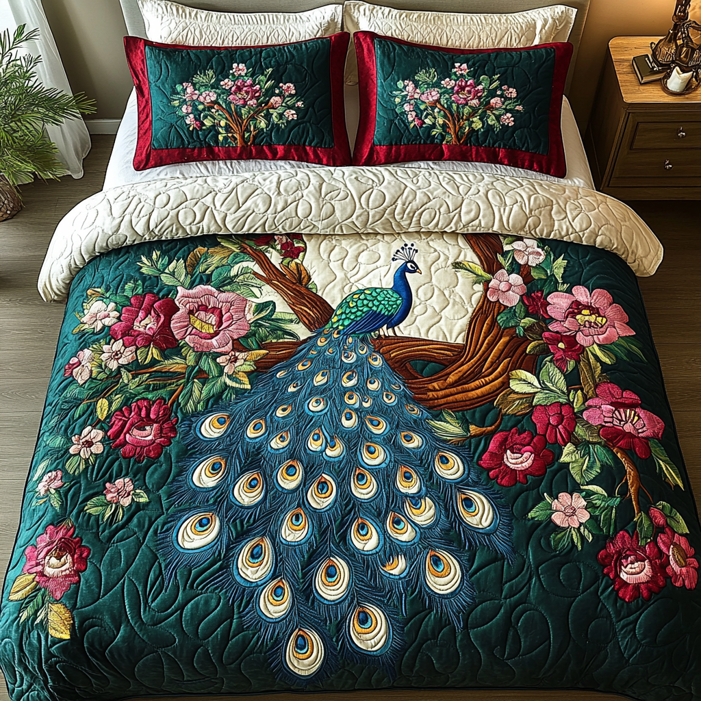 Royal Feathers Quilted Bedding Set Native American Gift Ideas