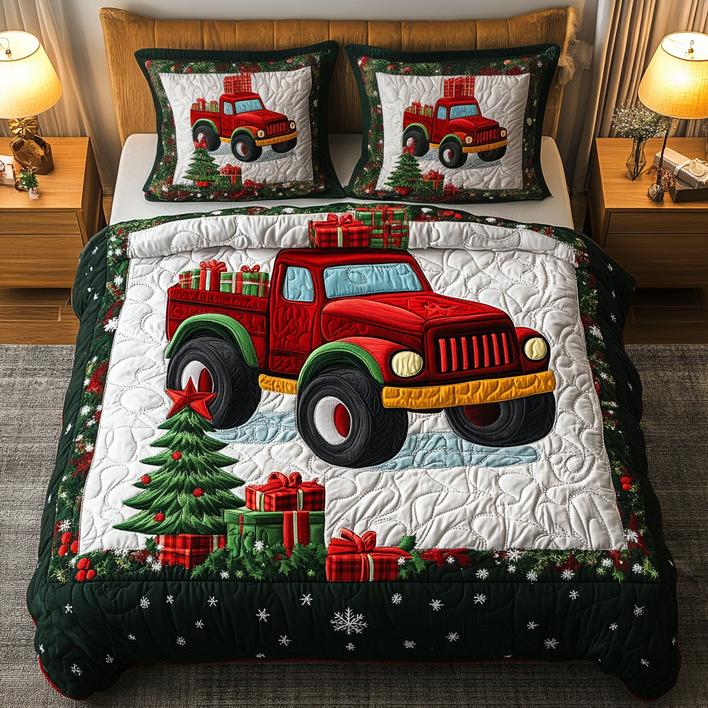 Rugged Holiday Quilted Bedding Set Christmas Gift For Mom