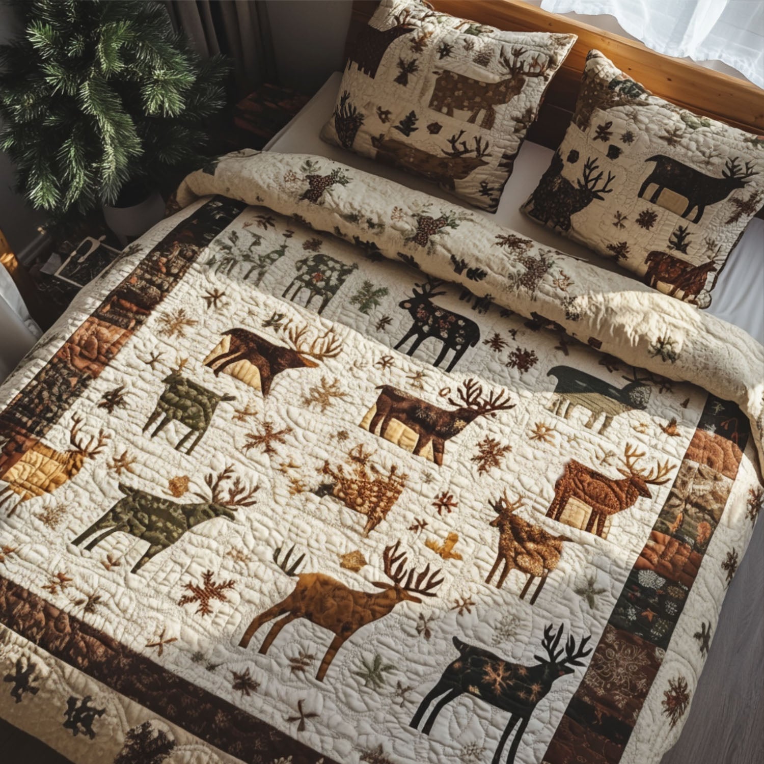 Rustic Haven Quilted Bedding Set Gifts For Deer Hunters