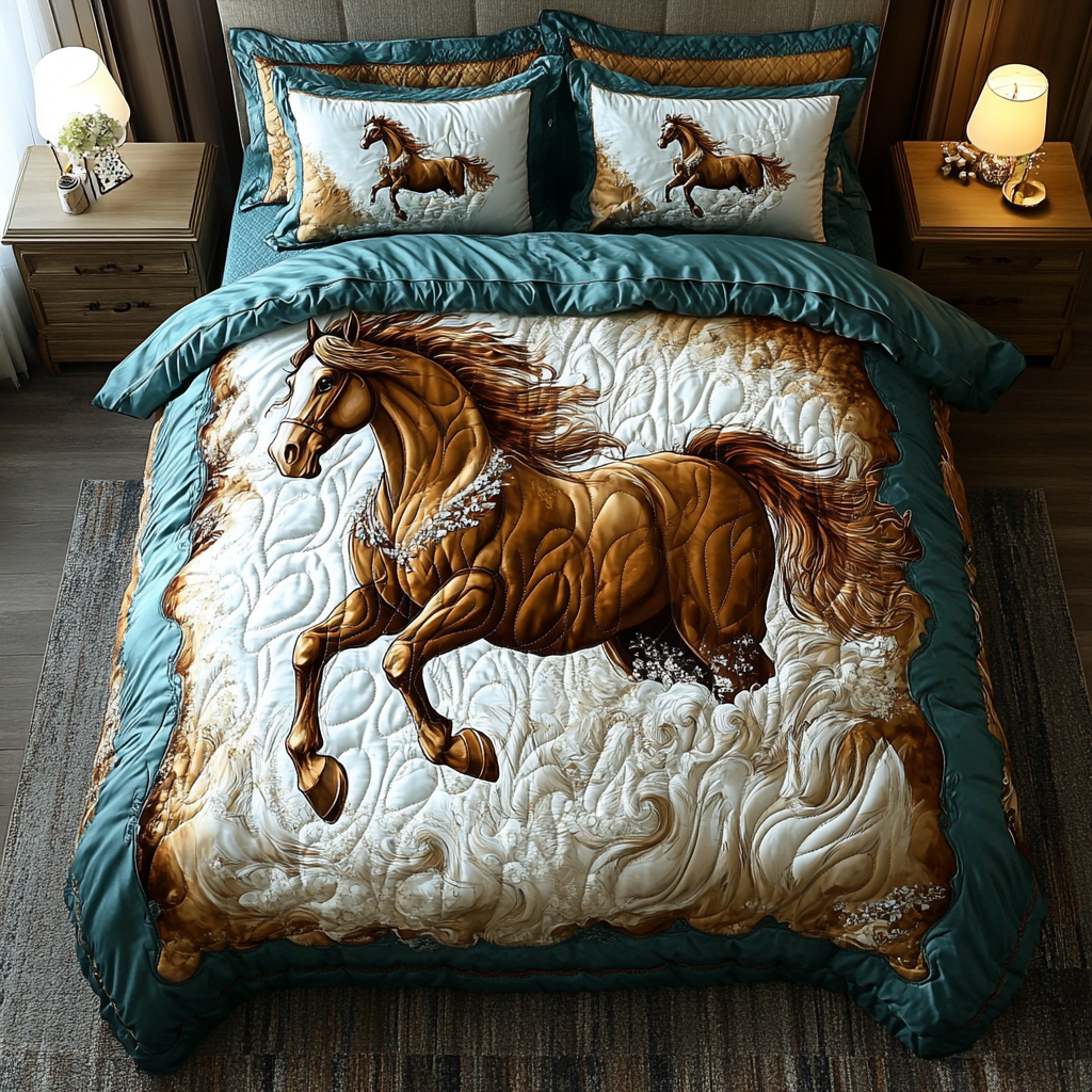 Rustic Rider Quilted Bedding Set Gifts For Horse Lovers