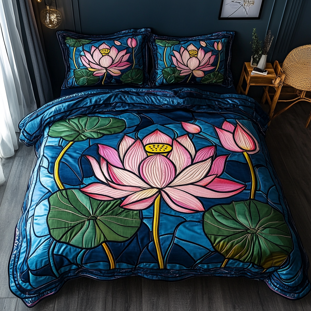Sacred Bloom Quilted Bedding Set Flower Arrangement Ideas