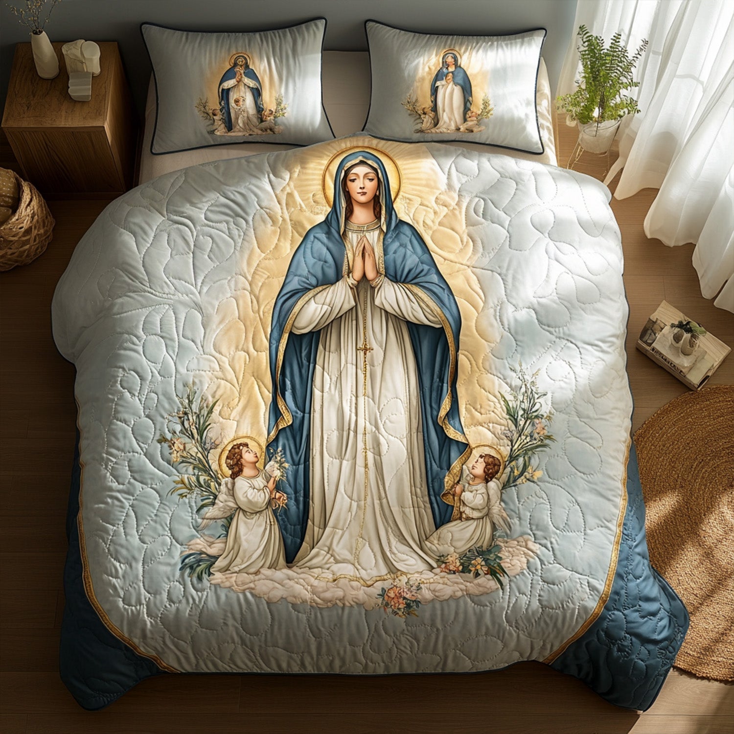 Sacred Serenity Quilted Bedding Set Christmas Present Ideas
